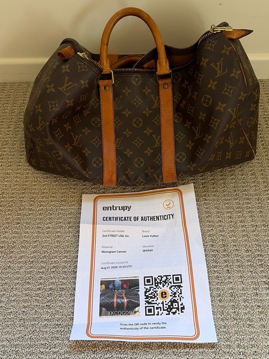 Louis Vuitton Handbags - Louis Vuitton Brown Monogram Canvas Duffel with Tan Leather Trim